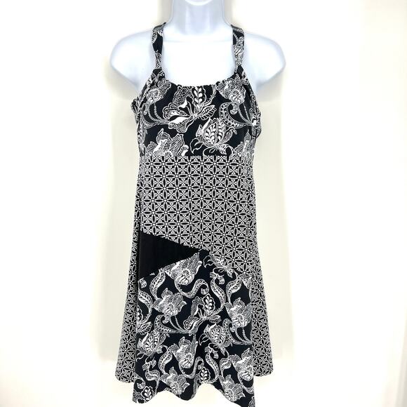 LOLA by AFG Dresses Black and White Patchwork Golf Size M - Picture 1 of 6
